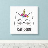 Caticorn Canvas Afdruk (Insitu (Houten vloer))