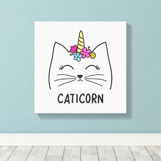 Caticorn Canvas Afdruk (Insitu (Houten vloer))