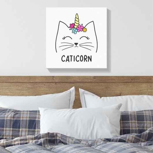 Caticorn Canvas Afdruk (Insitu (Slaapkamer))