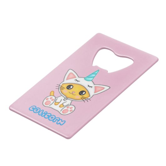 Caticorn Creditkaart Flessenopener (Voorkant Gekanteld)