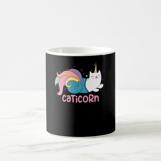 Caticorn Cute Cat Unicorn Mermaid Mix Koffiemok (Center)