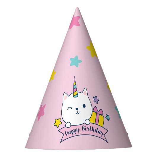 Caticorn | Feesthoofddeksel | Roze Feesthoedjes (Voorkant)