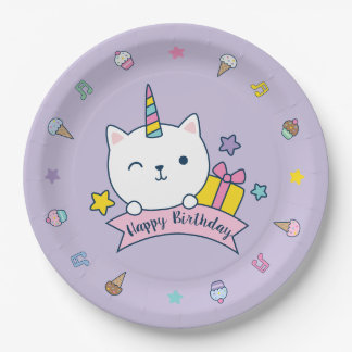 Caticorn Feestje | Papieren Bord | Lila Lavendel