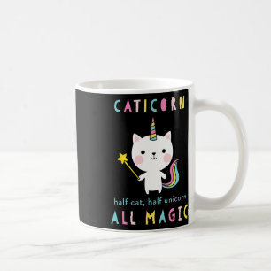 Caticorn Halfkat unicorn Shirt Cute Girls Meowgic Koffiemok