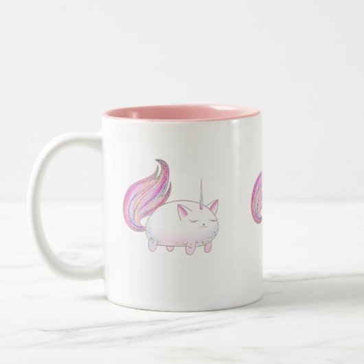 Caticorn in roze tweekleurige koffiemok (Links)