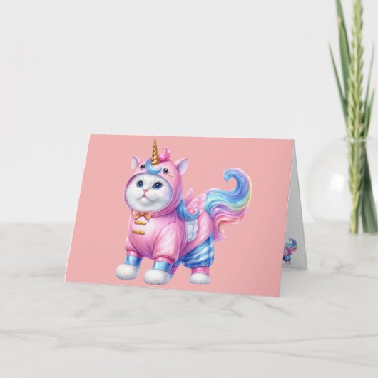 Caticorn (kat eenhoorn) Blank Binnen Bedankkaart (Voorkant)