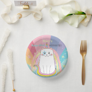 Caticorn kat Meow-Gical Birthday Kind Paper bowl Papieren Kommen