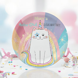 Caticorn kat Meow-Gical Birthday Kind Papieren Bordje