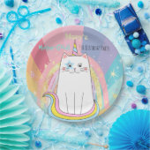 Caticorn kat Meow-Gical Birthday Kind Papieren Bordje (Feest)