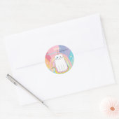 Caticorn kat Meow-Gical Birthday Kind Ronde Sticker (Envelop)