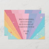 Caticorn Kat Verjaardagsfeestje voor Kinderen Bedankkaart (Voorkant / Achterkant)