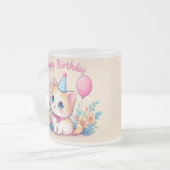 Caticorn Kawaii Birthday Mug Matglas Koffiemok (Voorkant links)