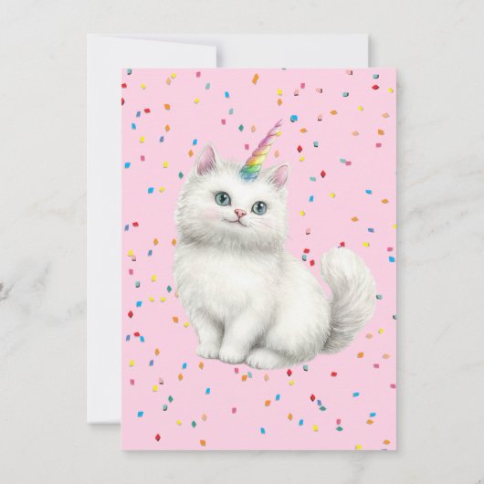 Caticorn Kittycorn Magische kat verjaardagsfeestje Kaart (Achterkant)