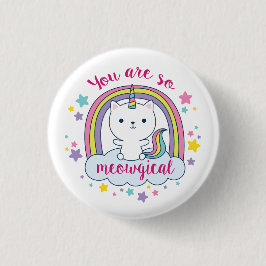 Caticorn | Knop | Je bent zo Meowgisch! Ronde Button 3,2 Cm