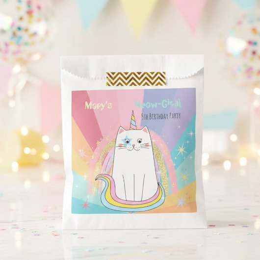 Caticorn Meow-Gical Birthday gift bag Bedankzakje