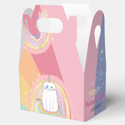 Caticorn Meow-Gical Birthday Gift Favor Box Bedankdoosjes (Geopend)