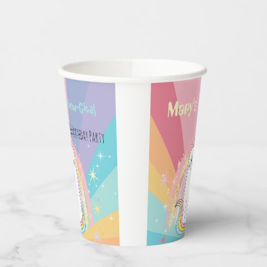 Caticorn Meow-Gical Birthday Girl Papieren Bekers (Links)