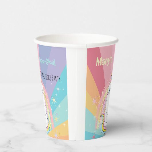 Caticorn Meow-Gical Birthday Girl Papieren Bekers (Rechts)