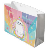 Caticorn Meow-Gical Birthday Groot Cadeauzakje (Achterkant Gekanteld)