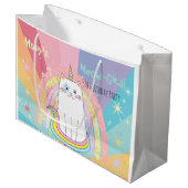 Caticorn Meow-Gical Birthday Groot Cadeauzakje (Voorkant Gekanteld)