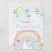 Caticorn Meow-Gical Birthday Invitation Feestdagenkaart (Voorkant)