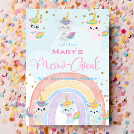 Caticorn Meow-Gical Birthday Invitation Feestdagenkaart