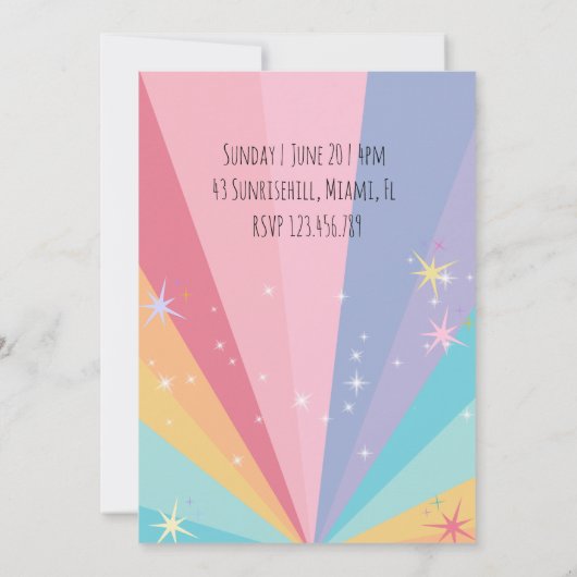 Caticorn Meow-Gical Birthday Invitation Kaart (Achterkant)