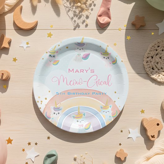Caticorn Meow-Gical Birthday Papieren Bordje