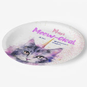 Caticorn Meow-Gical Birthday Papieren Bordje (Gekanteld)