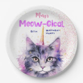 Caticorn Meow-Gical Birthday Papieren Bordje (Voorkant)