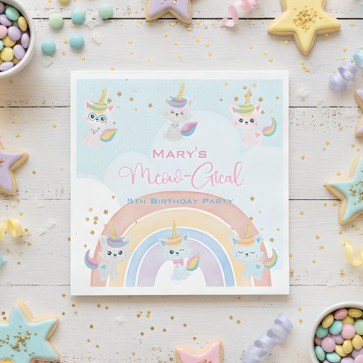 Caticorn Meow-Gical Birthday Servet