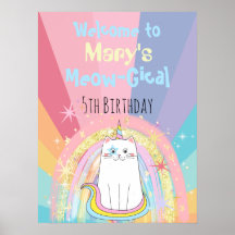 Caticorn Meow-Gical Birthday Welcome