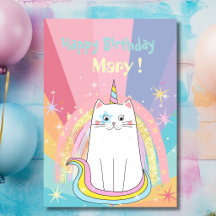 Caticorn Meow-Gische Verjaardagskaart