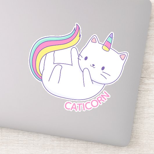 Caticorn Mooie Eenhoorn Kat Sticker (Detail)