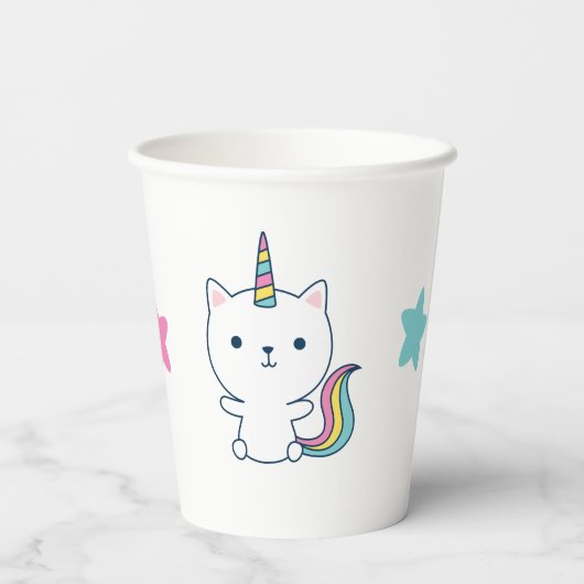 Caticorn | Papieren kopjes Papieren Bekers (Achterkant)