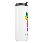 Caticorn regenboog Unicorn Cat Personated Thermosbeker (Gedraaid links)