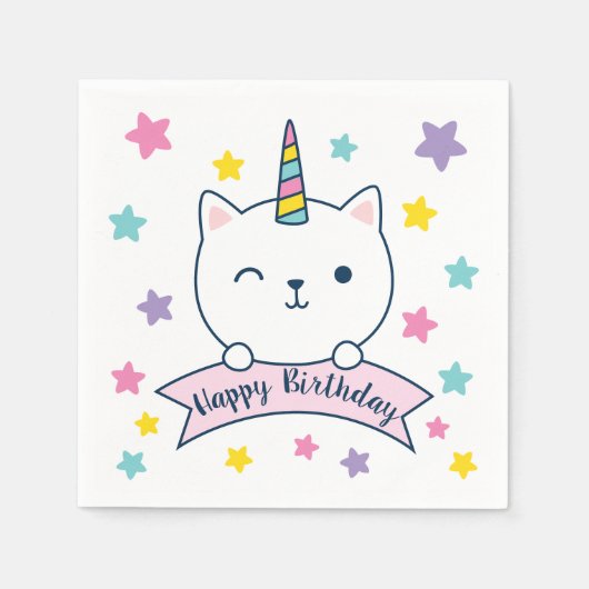 Caticorn | Servietten | Gefeliciteerd Servet (Voorkant)