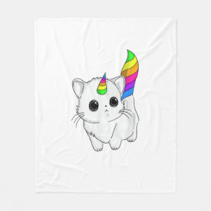 Caticorn T-shirt Eenhoorn Kat Shirt Regenboog Meis Fleece Deken