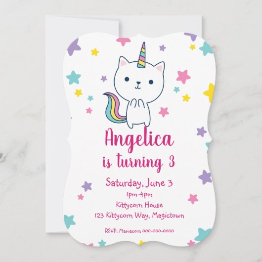 Caticorn | Uitnodiging | Plat (Voorkant)