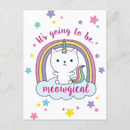 Caticorn | Uitnodiging voor Briefkaart | Wit