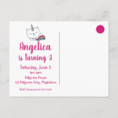 Caticorn | Uitnodiging voor Briefkaart | Wit (Achterkant)