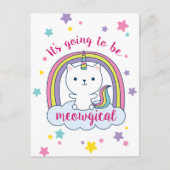 Caticorn | Uitnodiging voor Briefkaart | Wit (Voorkant)