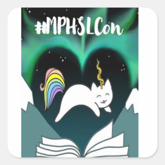 Caticorn van HLABC Vierkante Sticker