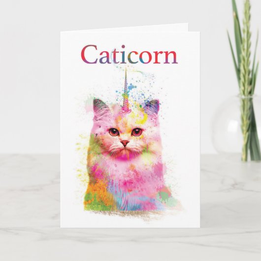 Caticorn Verjaardag Kaart (Voorkant)
