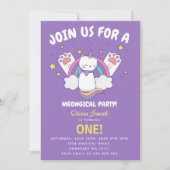 Caticorn verjaardagsfeest uitnodiging (Voorkant)