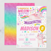 Caticorn Verjaardagsfeestje Kat eenhoorn regenboog Kaart (Voorkant / Achterkant)