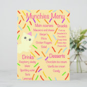 Caticorn verjaardagsfeestmenu menu (Staand voorkant)