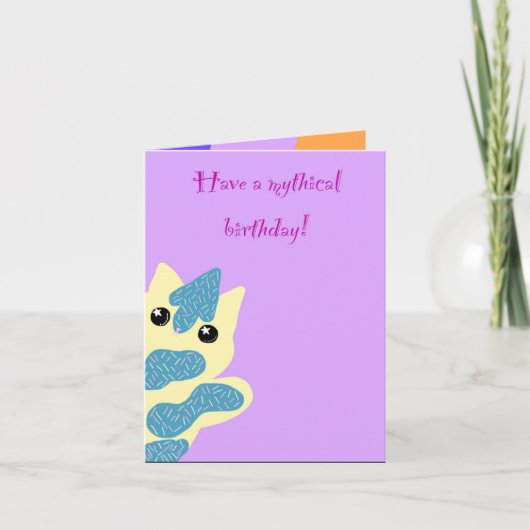 Caticorn verjaardagskaart kaart (Voorkant)