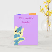 Caticorn verjaardagskaart kaart (Gele Bloem)
