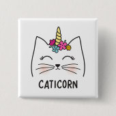 Caticorn Vierkante Button 5,1 Cm (Voorkant)